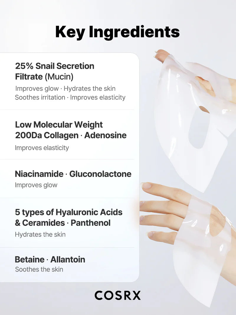 Cosrx Advanced Snail Mucin Glass Glow Hydrogel Mask - Image 6