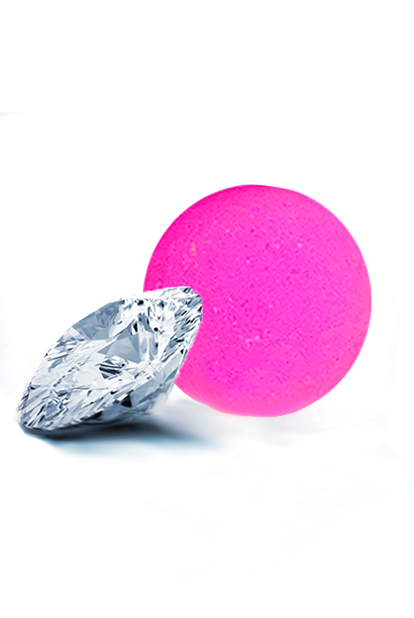 bath bomb with diamond inside