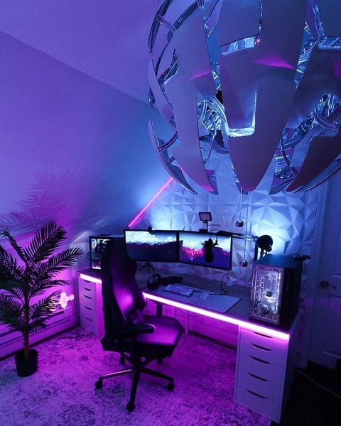 Blue Theme RGB Desk Setup  Gaming room setup, Best gaming setup