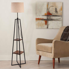 floor lamp with shelves