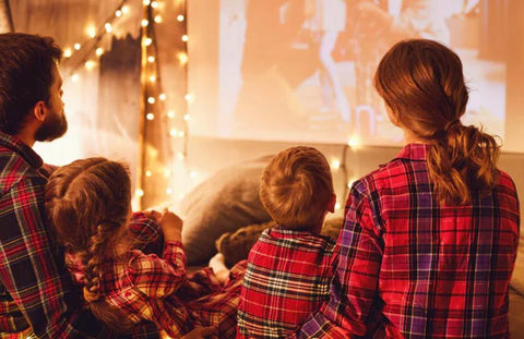 family watching movie with nebula