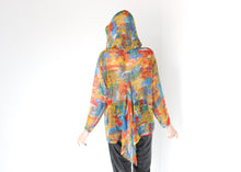 Load image into Gallery viewer, 80s Dreamy Sheer Hooded Abstract Watercolour Top
