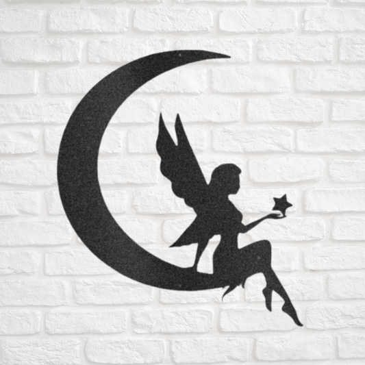 Fairy Moon Metal Wall Art - Custom Fairy Decor, Fairy Door Sign, Kids –  Liliana and Liam