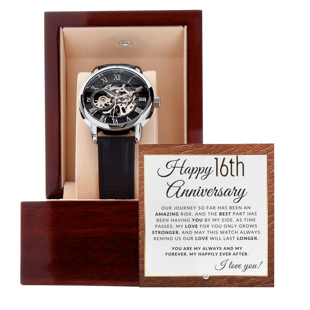 Amazon.com: Men's Openwork Watch with Special Message Card to My Love, Gift  for Him, Promise Gift for Boyfriend, Luxury Watch for Husband, Watch Gift  for The Groom Gift for Him, Birthday Gift