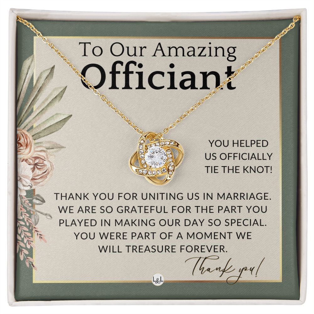 Officiant Gift - Thank You Gift For Wedding Officiant or Pastor - Gratitude and Appreciation , Sage Green & Boho Wedding Theme