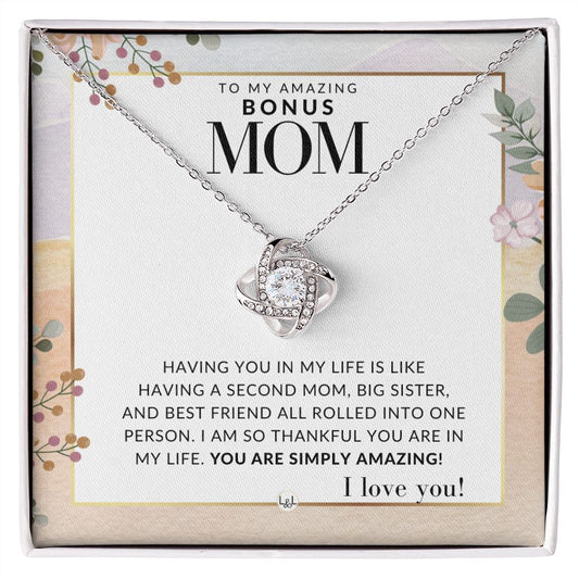 The Love Knot Necklace Bonus Mom Gift, Stepmom, Second Mom