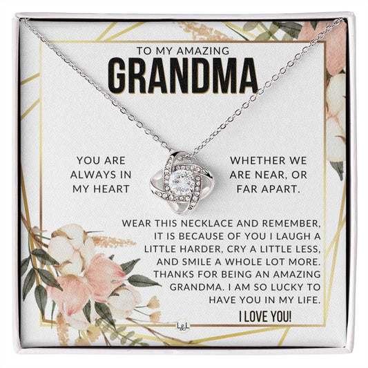 Step Grandma Gift - Beautiful Women's Pendant - from Granddaughter, Grandson, Grandkids - Great for Mother's Day, Christmas, or Birthday 18K Yellow