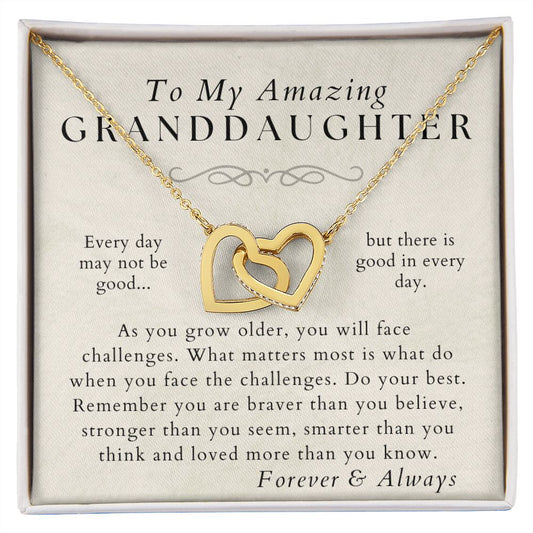 Beloved Granddaughter Necklace Gift for Girl Birthday Christmas Valentines Graduation Present Standard Box / 14K White Gold Finish