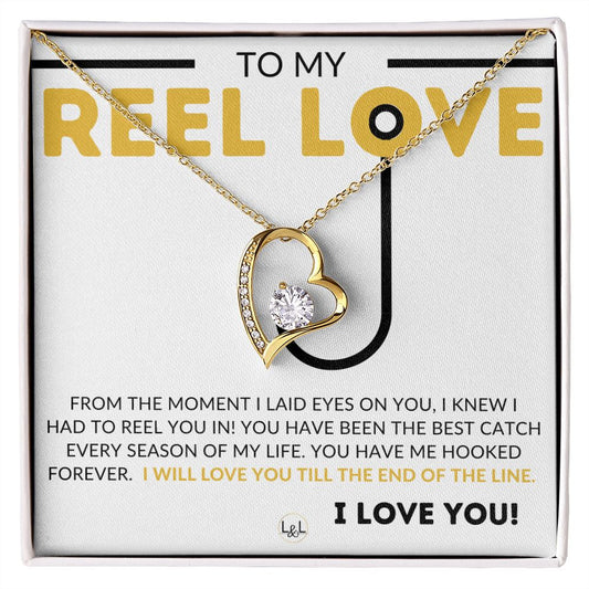 of All The Fish - Fishing Gift for Her from A Man Who Loves Fishing 18K Yellow Gold Finish / Standard Box