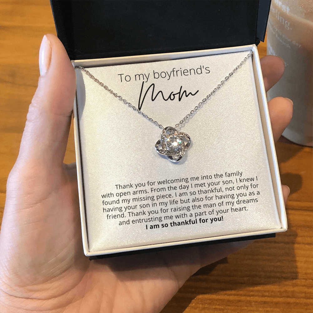 To My Boyfriend's Mom, Thank You for Your Support - Knot Pendant Necklace - For Your Boyfriends Mom [LK]