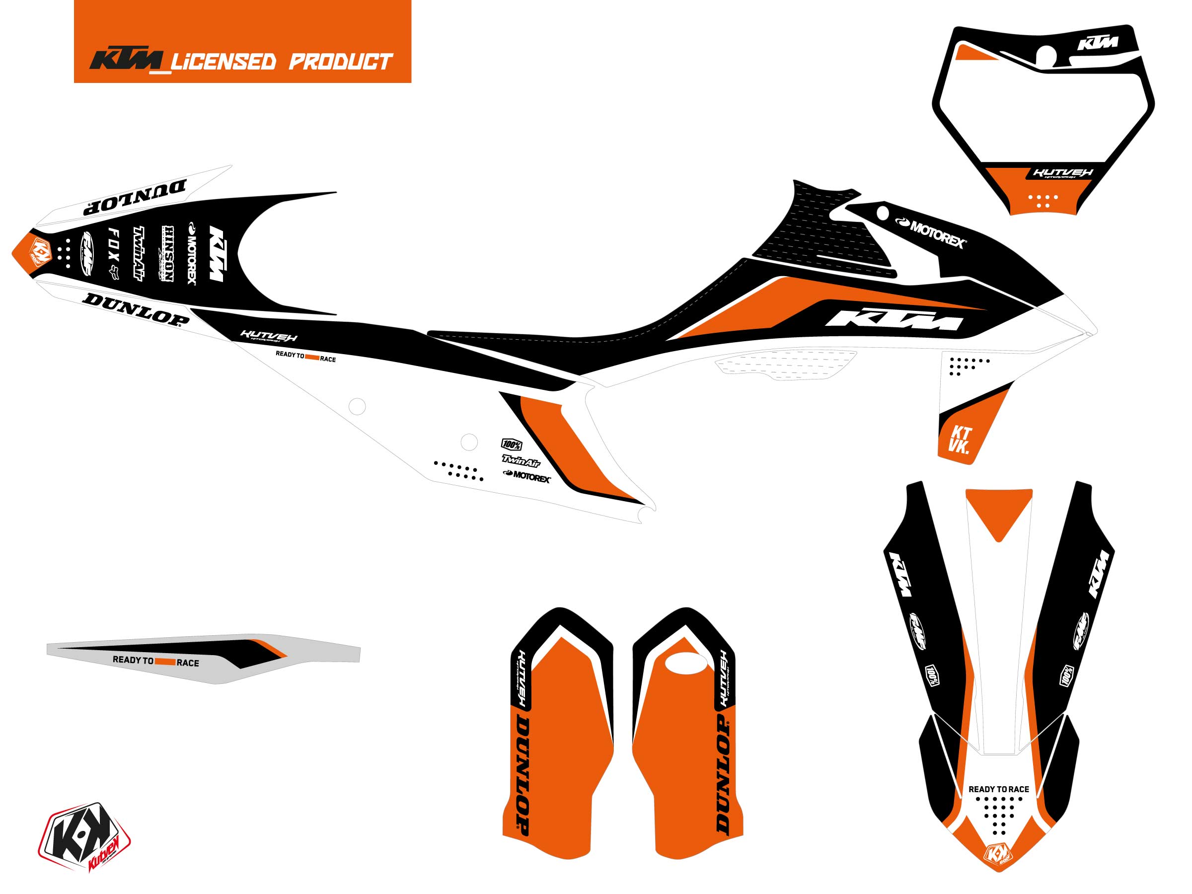 08-11 KTM EXC EXCF XCW XCF デカール co2