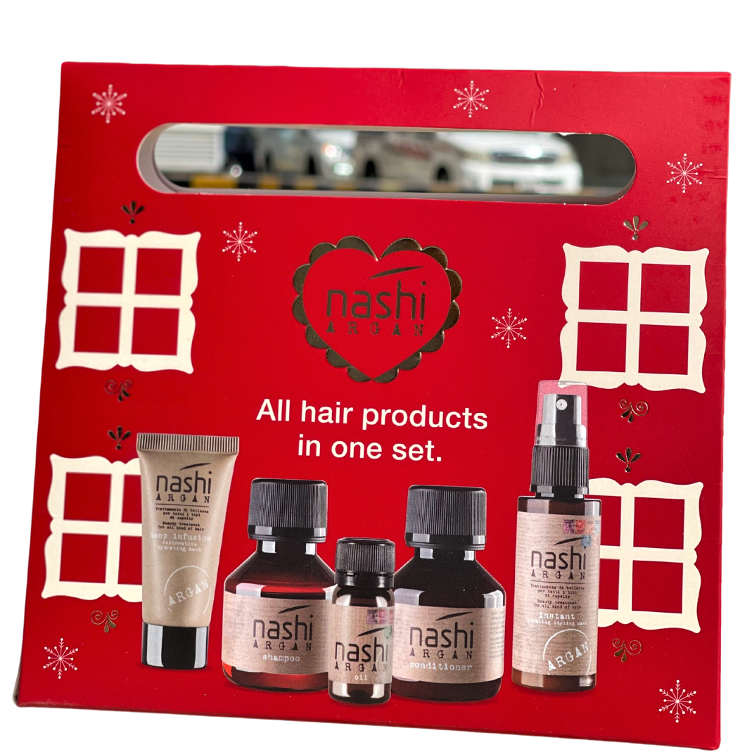 Nashi Argan Promo Kit (All in one Set) Shampoo + Conditioner + oil + – Hair Avenue Beauty Salon