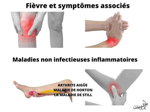 Quels sont les symptômes associés à une fièvre caractéristiques des maladies inflammatoires non infectieuses ?
