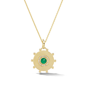 
                  
                    Round Evil Eye Amulet Necklace in Emerald
                  
                
