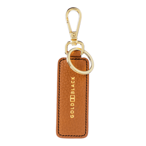 Schlüsselanhänger Leder mit Nappa-Prägung braun - GOLDBLACKpremium