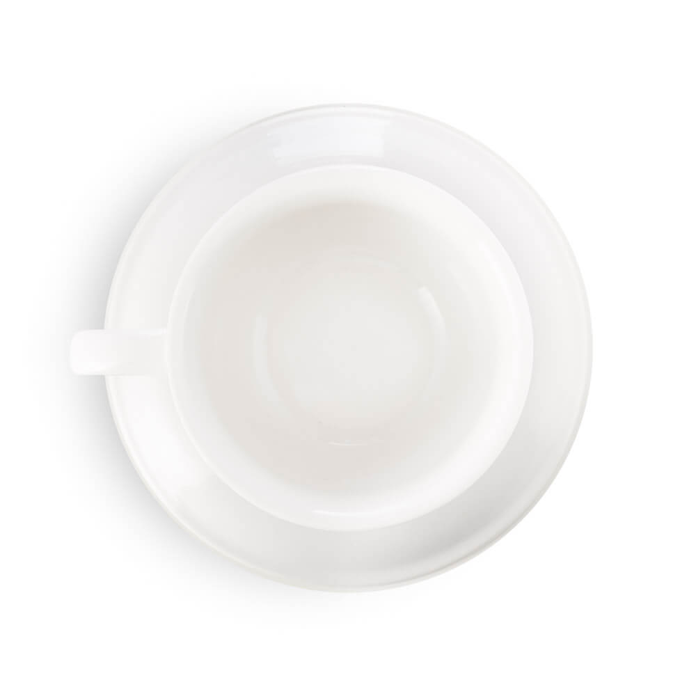 Espresso Parts Porcelain Latte Cup & Saucer - White (12oz/355ml)