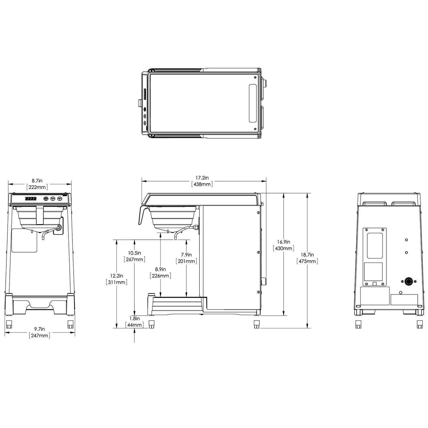 BUNN WAVE Combo Low Profile Coffee Brewer