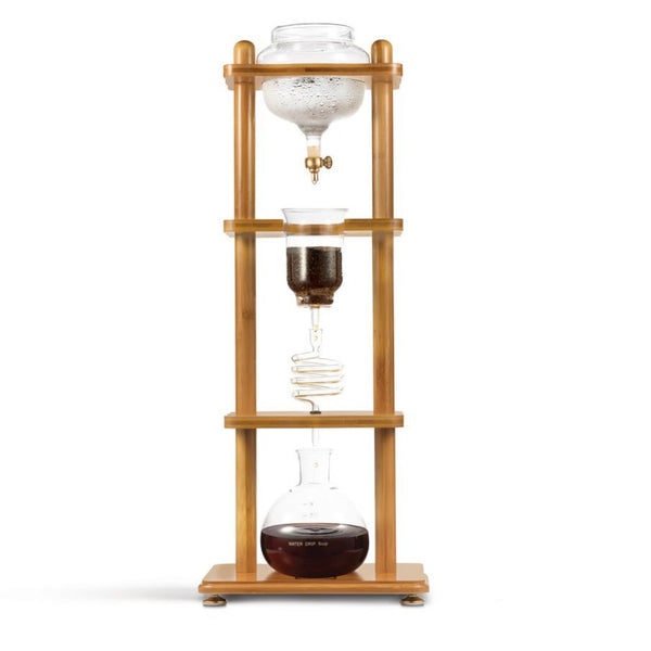 Yama 6-8 Cup Cold Drip Maker Curved Brown Wood Frame (32oz)