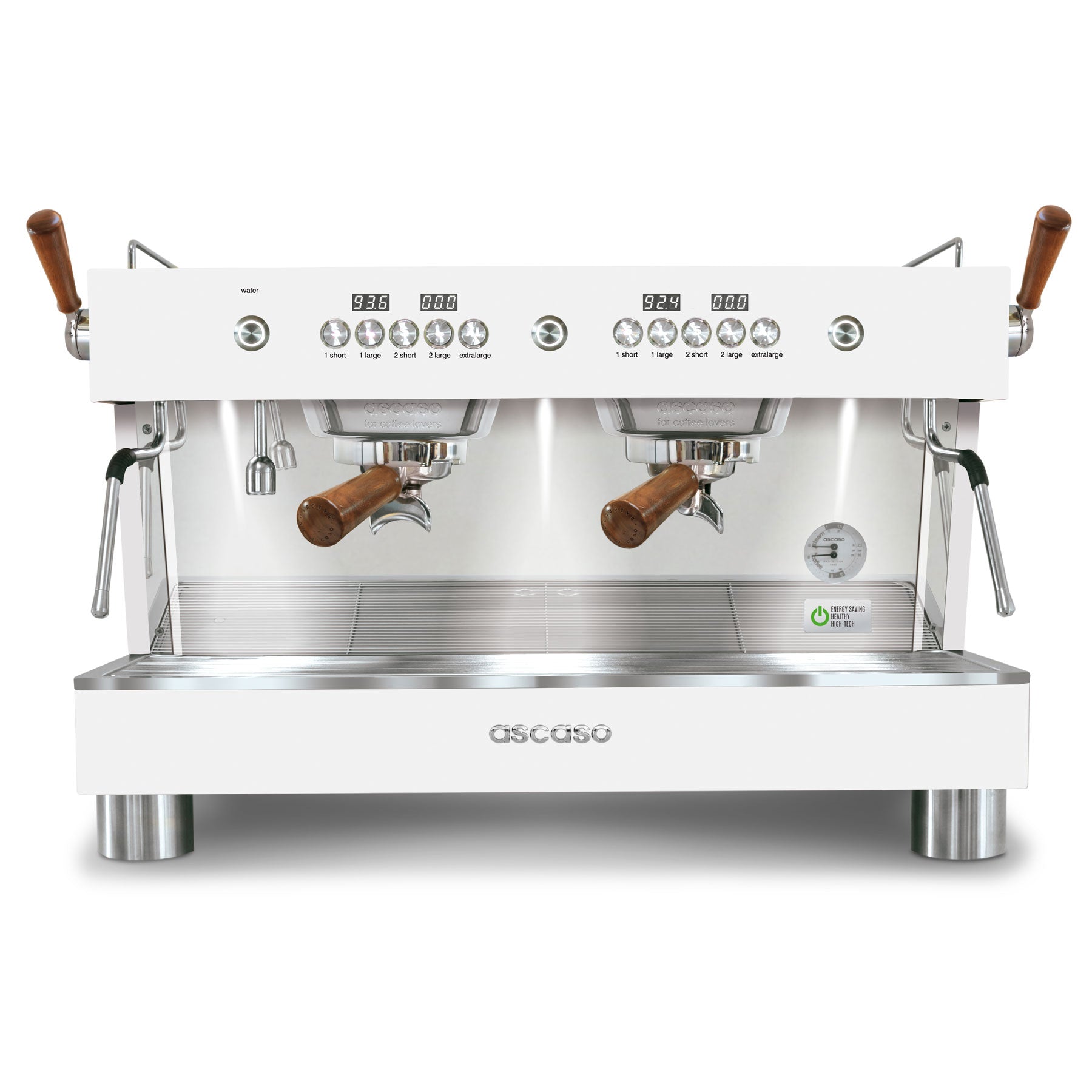 Ascaso Barista T Plus, Automatic 2 Group Espresso Machine, with Thermodynamic Technology (White)