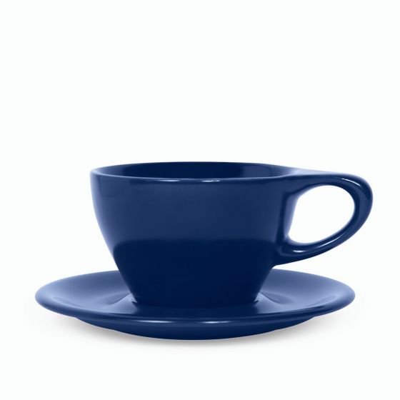notNeutral Lino Large Latte Cup & Saucer - Indigo (12oz/355ml)