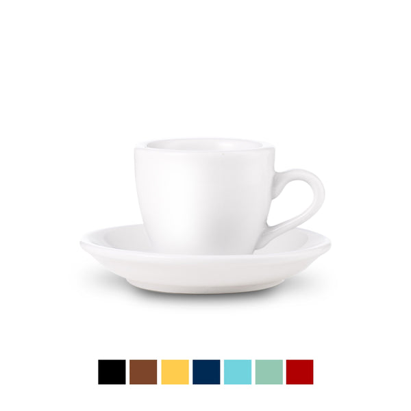 notNeutral Lino Small Latte Cup & Saucer - White (8oz/237ml)