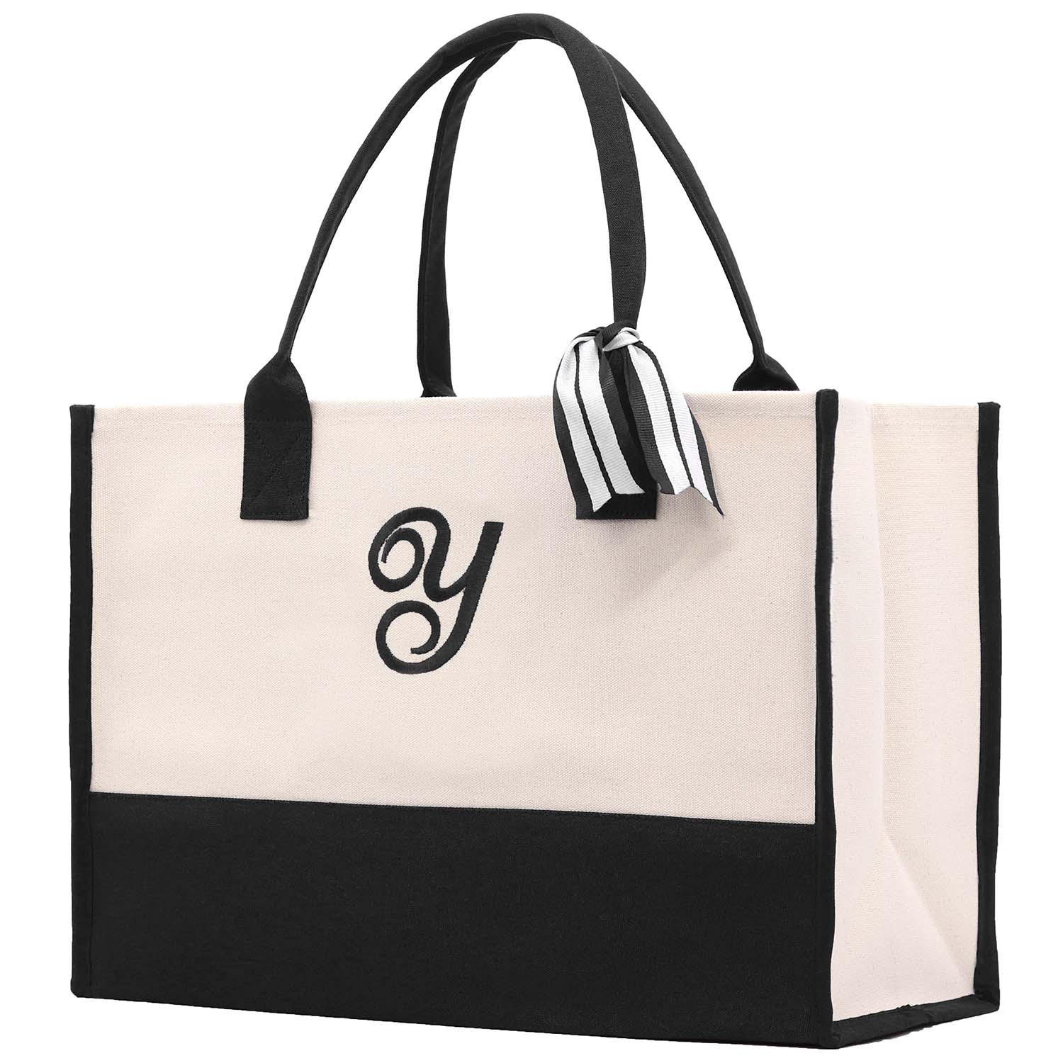 Monogram Tote Bag with 100% Cotton Canvas and a Chic Personalized Mono ...