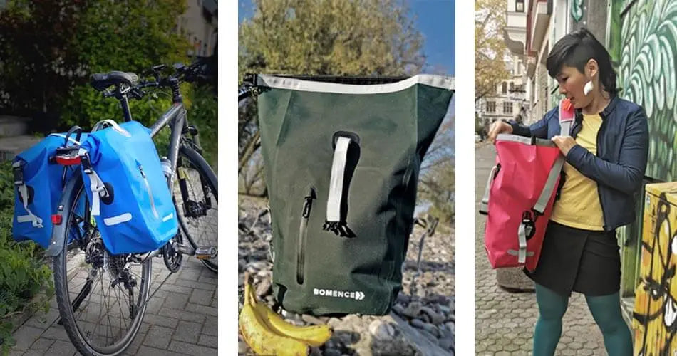 waterdichte bagagerektassen in de test, Bomence fietstassen voor bagagerekken