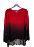 Red Ombre Fringed Acrylic-Blend Sweater