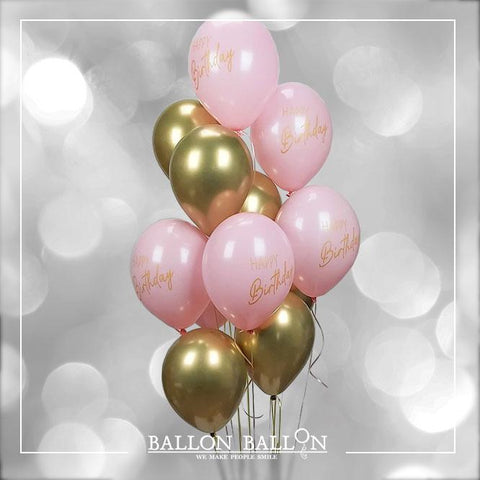 Bouquet de ballons Anniversaire rose et argenté – BallonBallon Brussels