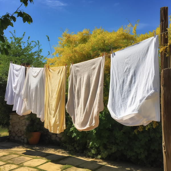 Line drying is the best way to dry any linen, whether towels, sheets, or clothing. After washing, take them outside to dry in the breeze. Avoid direct sunlight as it can cause fading.