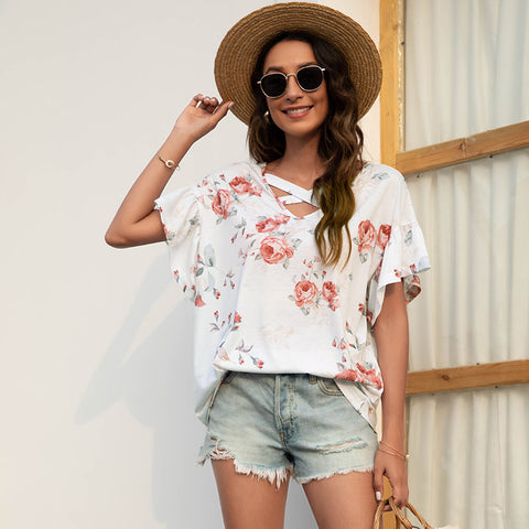 Baggy Floral Blouse With A Short