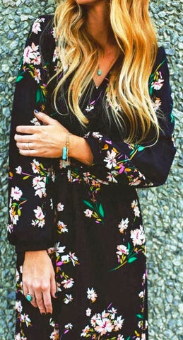 All Black Floral Dress