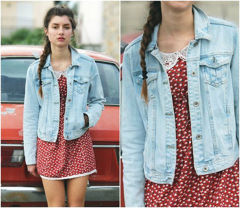 Floral Dress with a Jean Jacket