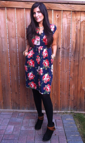 Floral Dress with leggings