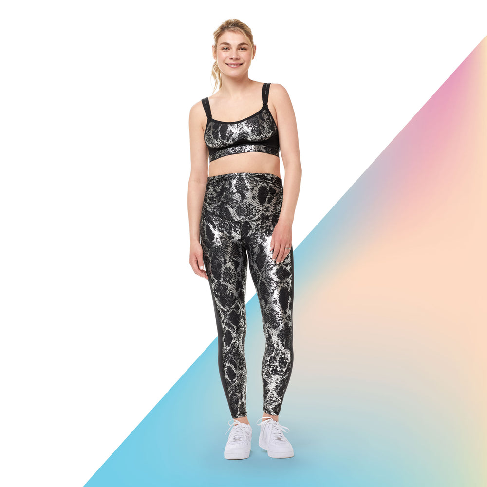 All Black Marble: Embrace Flare Maternity Leggings