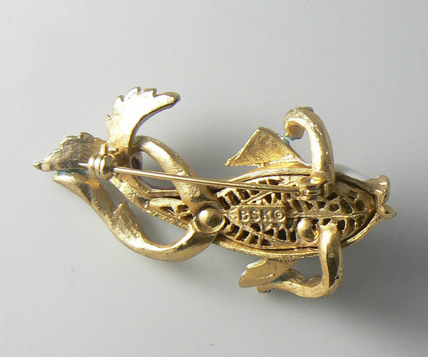 Vintage Bsk Enamel Rhinestone Koi Fish Brooch – Vintage Lane Jewelry