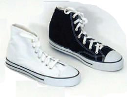 Inmate Footwear: Canvas Sneakers - High Top Velcro Sneakers - Charm-Tex
