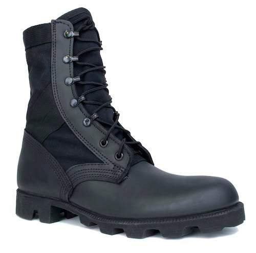McRae 6189 All-Leather Combat Boots with Panama Sole - Black