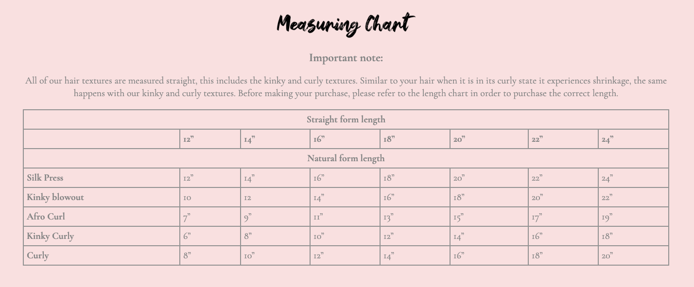 size chart