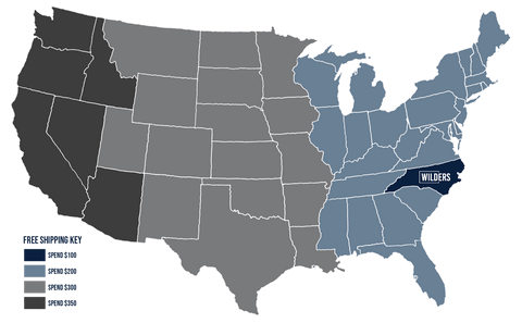 Wilders Shipping Map