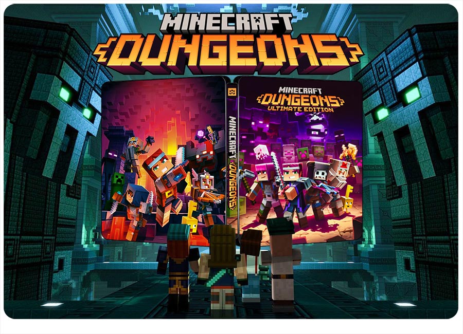 Minecraft Dungeons Ultimate Edition Steelbook FantasyBox Artwork