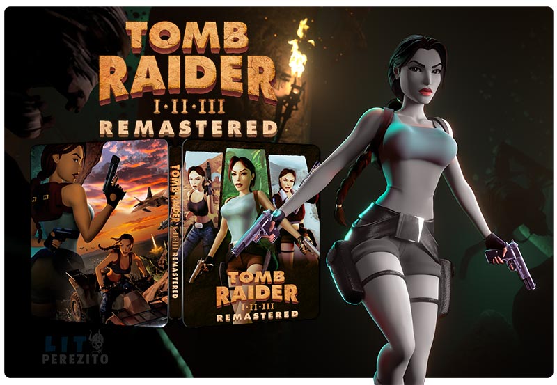 Tomb Raider 1 2 3 Remastered Lara Croft Litoperezito Edition Steelbook FantasyBox Artwork