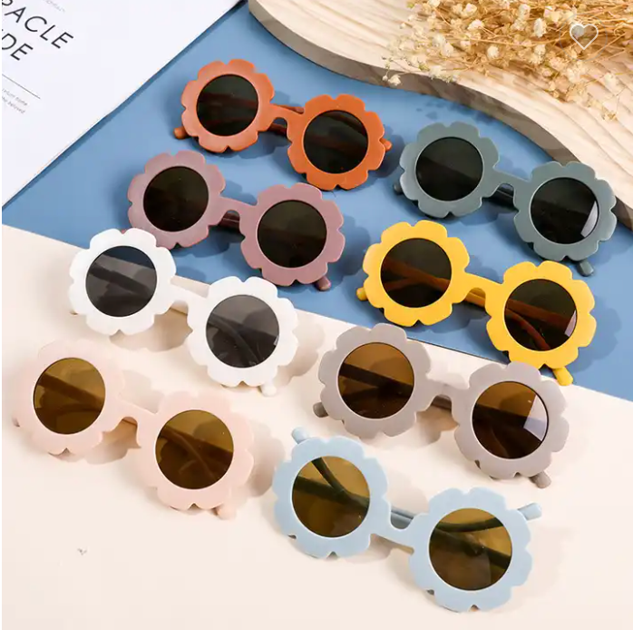 Girls Sunflower Shaped Sunglasses