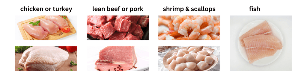 Add lean meat and seafood protein to your diet.
