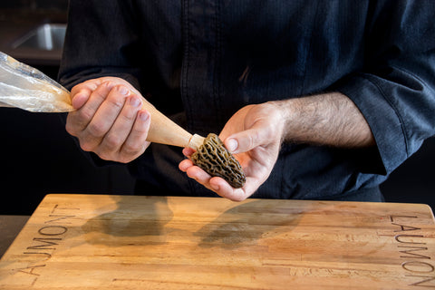 Morels stuffed with foie grass