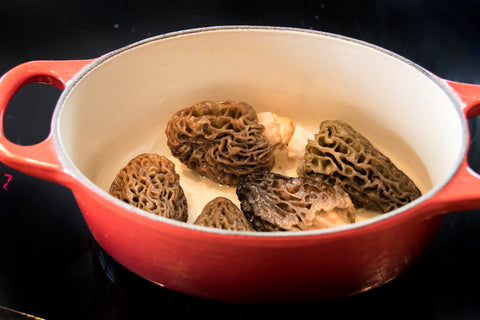 Morels stuffed with foie grass