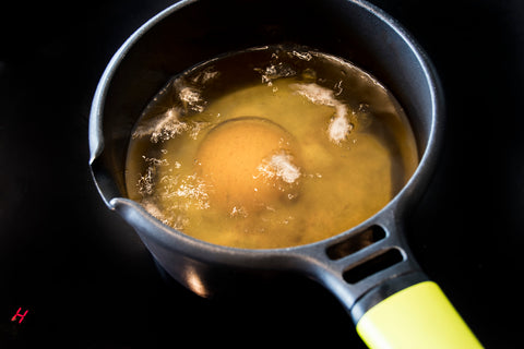 Fried egg with morels
