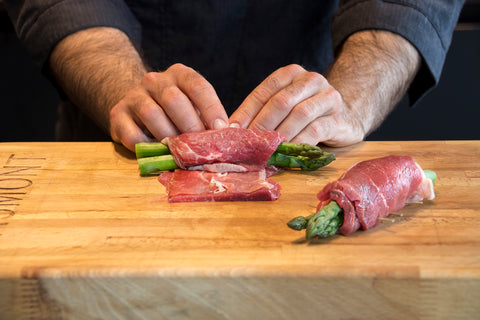 Veal paupiettes stuffed morels.