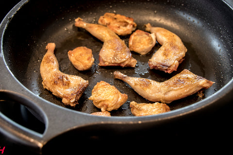 Risotto of morels with quails.