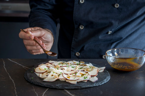 Carpaccio of boletus with white truffle vinaigrette